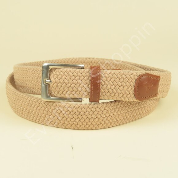 Torino Other - Torino Golf Belt Mens 50 Tan Italian Woven Cotton Casual Elastic Stretch